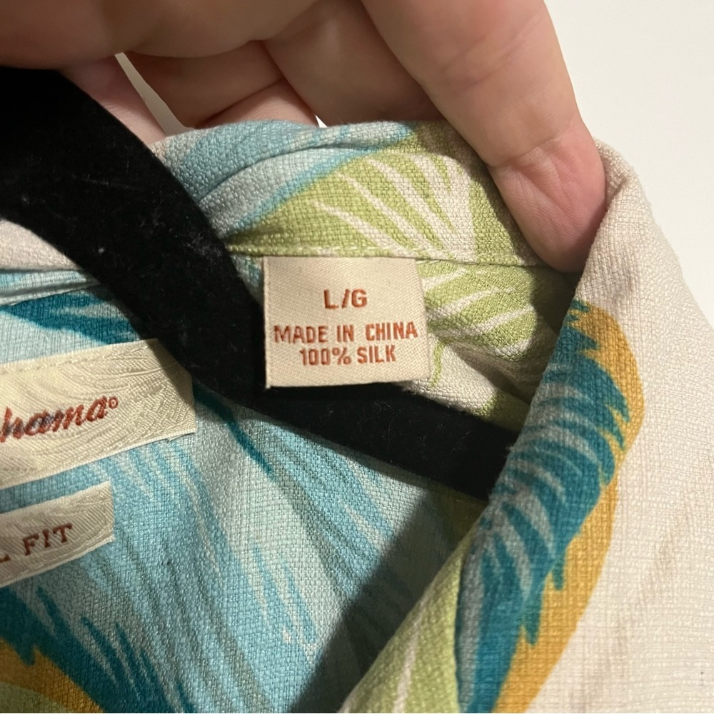 Tommy Bahama Tropical Palm Short Sleeve Shirt 100% Silk Size Large Resort - Picture 5 of 8